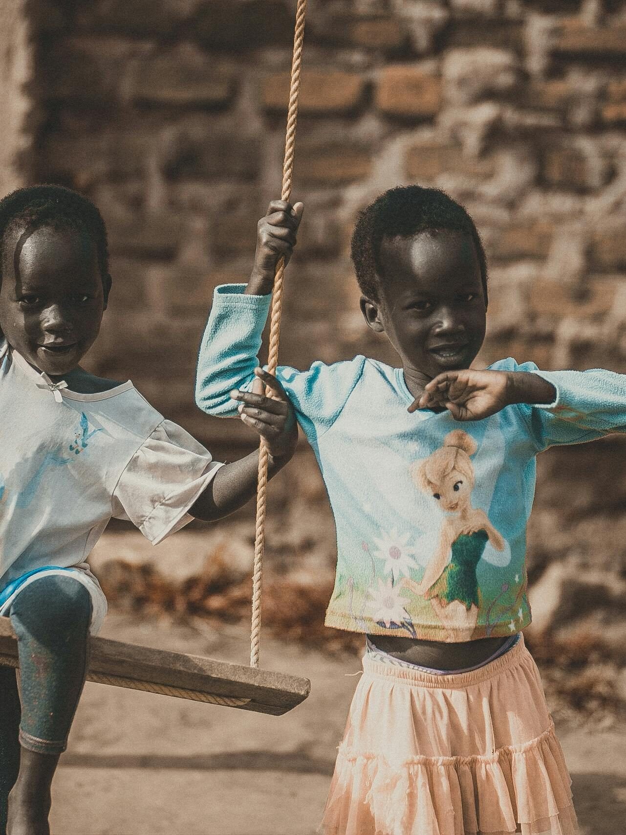 Kids Wearing Blue Shirt